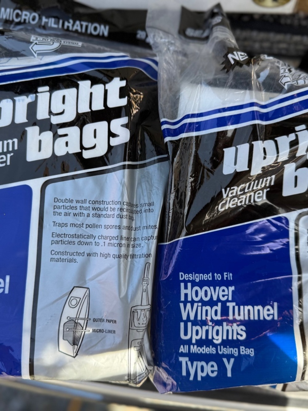 Hoover WindTunnel Upright Type Y Vacuum Bags - Blue Vintage